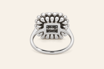 18K Gold Natural Diamond Sunburst Cluster Ring