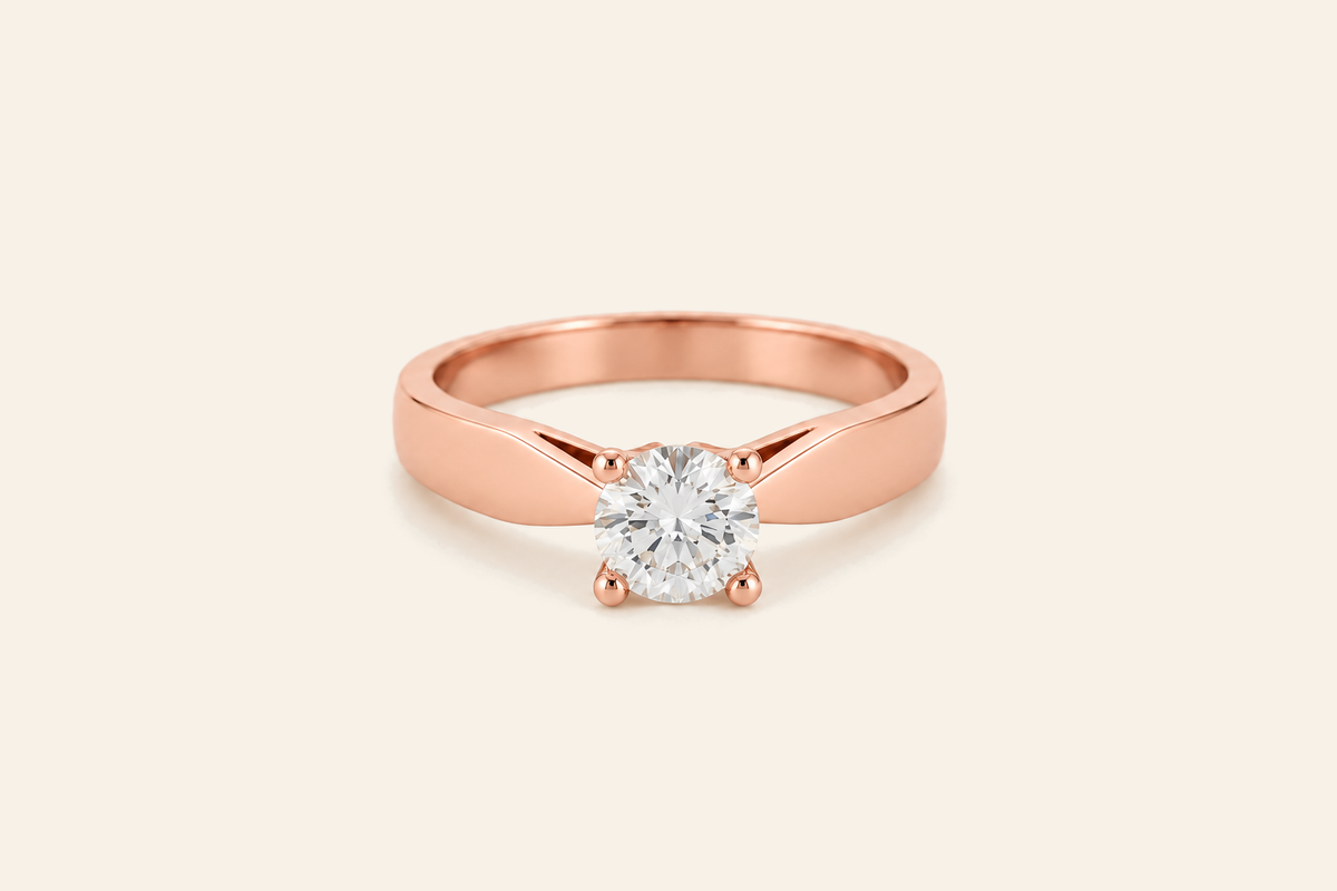 18K Gold 0.42 ct Natural Diamond Solitaire Ring