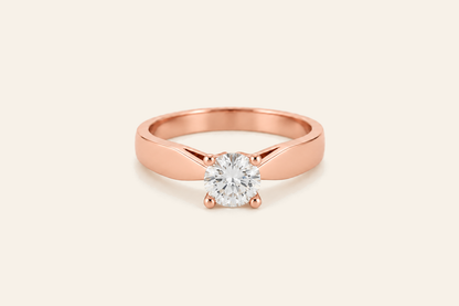 18K Gold 0.42 ct Natural Diamond Solitaire Ring
