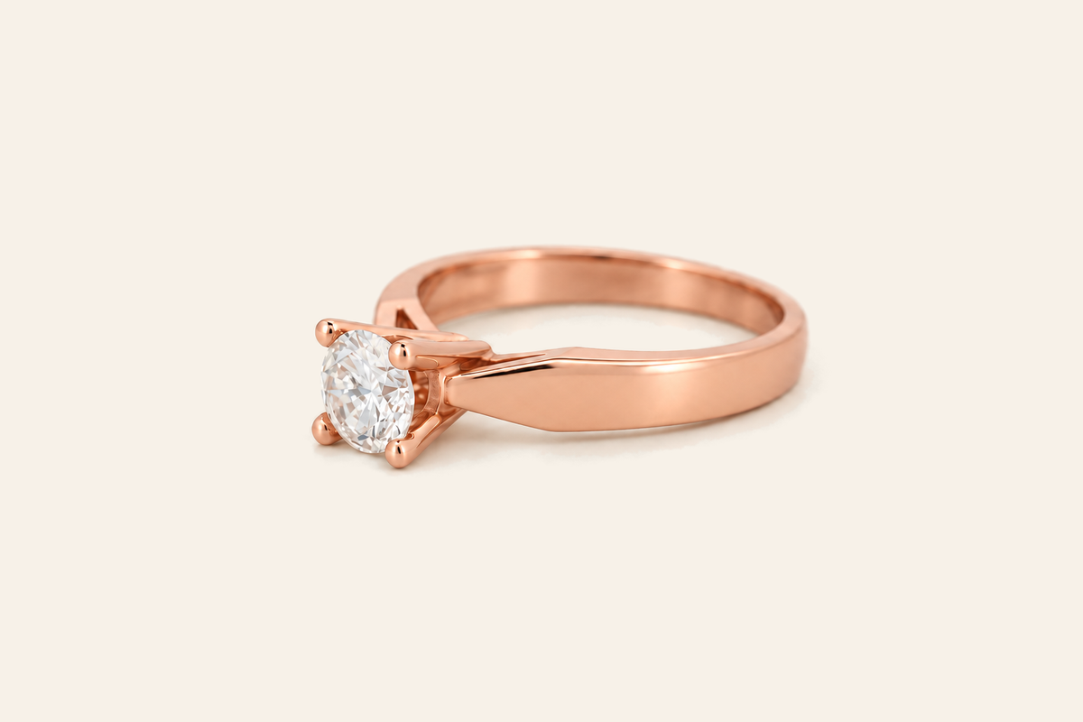 18K Gold 0.42 ct Natural Diamond Solitaire Ring