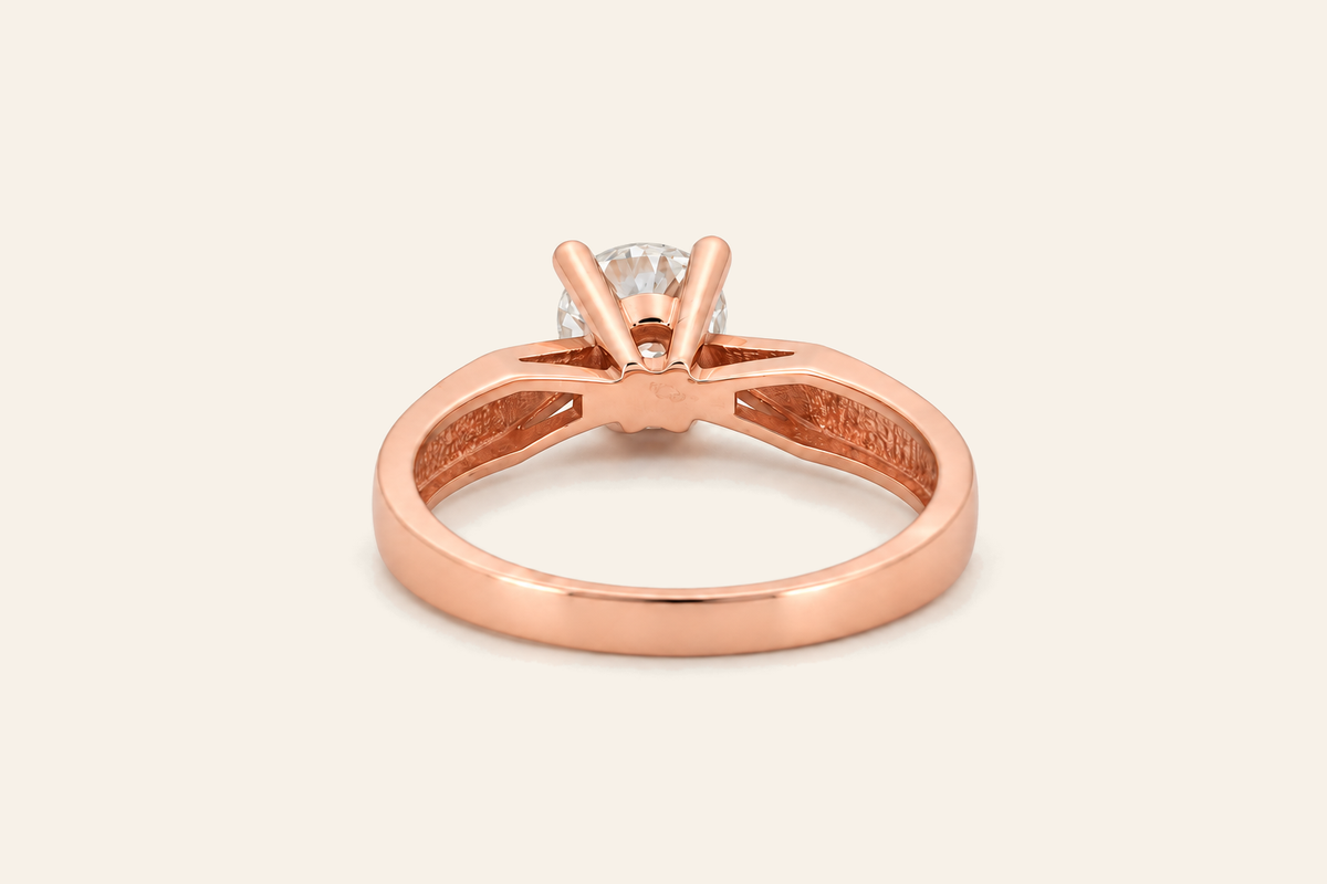 18K Gold 0.42 ct Natural Diamond Solitaire Ring