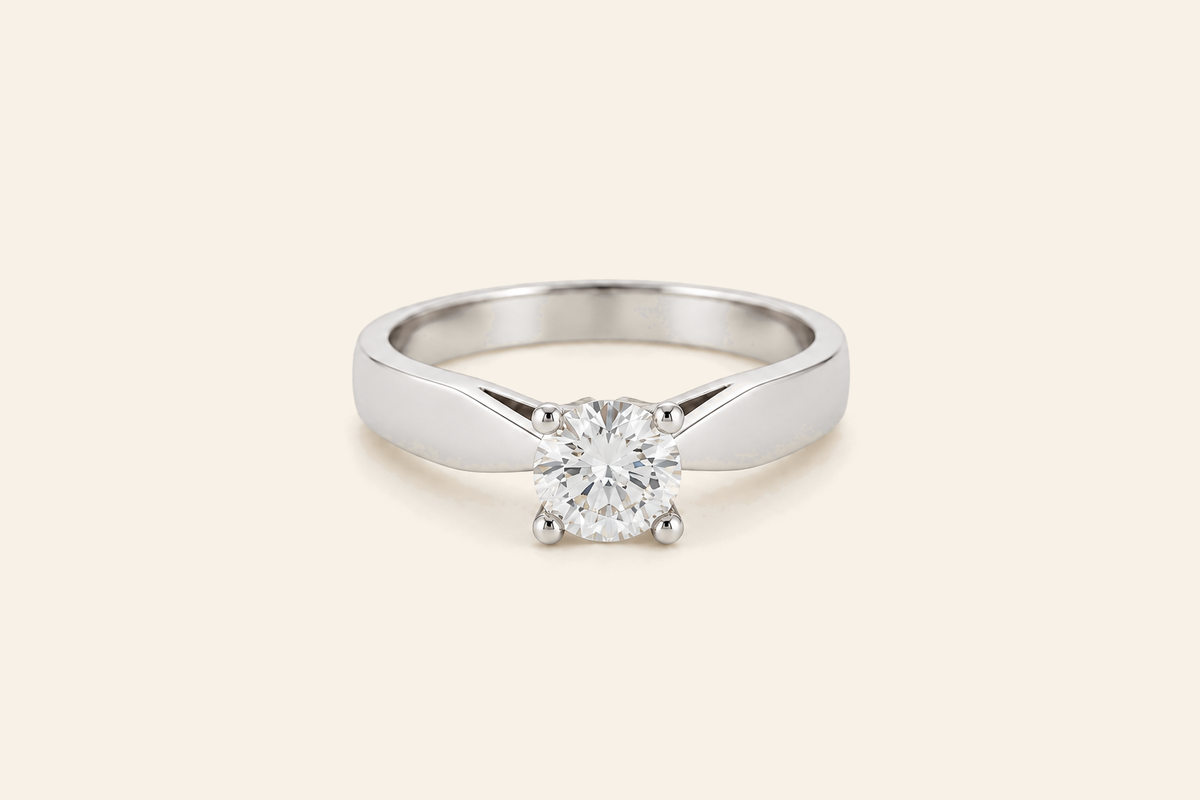 18K Gold 0.42 ct Natural Diamond Solitaire Ring