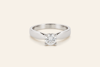 18K Gold 0.42 ct Natural Diamond Solitaire Ring