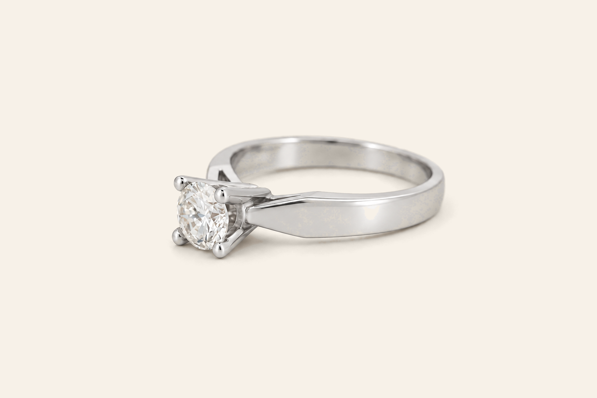 18K Gold 0.42 ct Natural Diamond Solitaire Ring