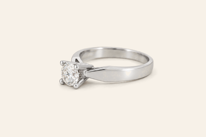 18K Gold 0.42 ct Natural Diamond Solitaire Ring