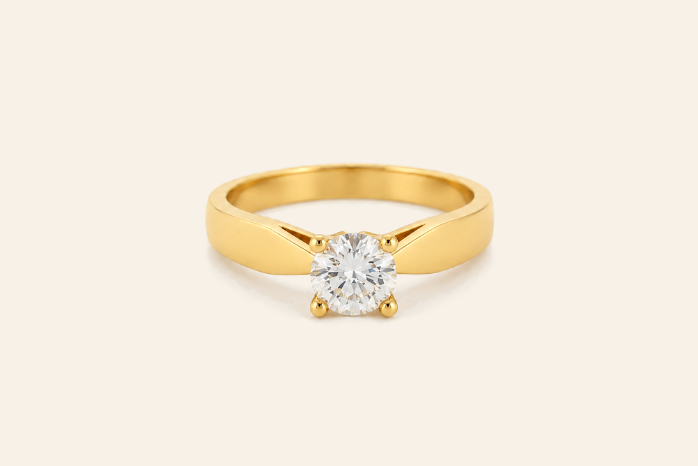 18K Gold 0.42 ct Natural Diamond Solitaire Ring