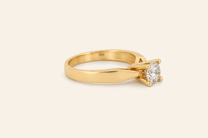 18K Gold 0.42 ct Natural Diamond Solitaire Ring