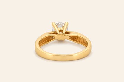 18K Gold 0.42 ct Natural Diamond Solitaire Ring