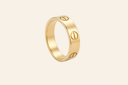 18K Gold Screw Motif Band Ring