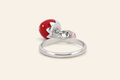 18K Gold Strawberry Charm Ring