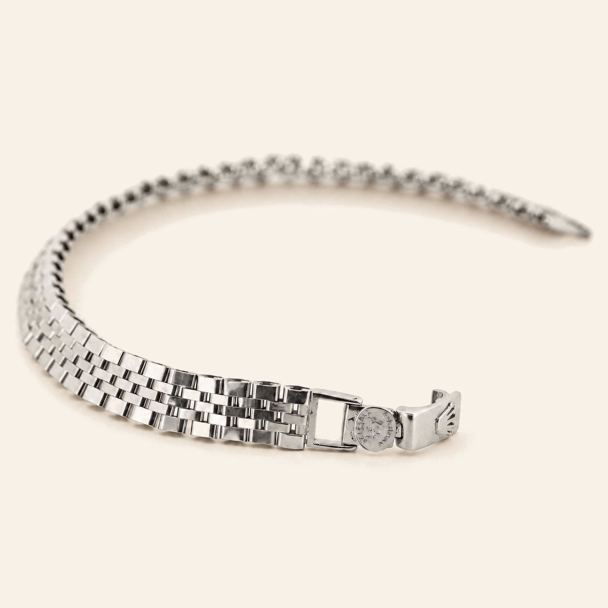 18K Gold Two-Tone Five-Row Link Bracelet — White Gold, view 2