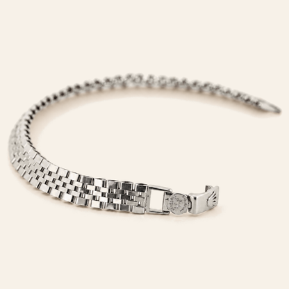 18K Gold Two-Tone Five-Row Link Bracelet — White Gold, view 2