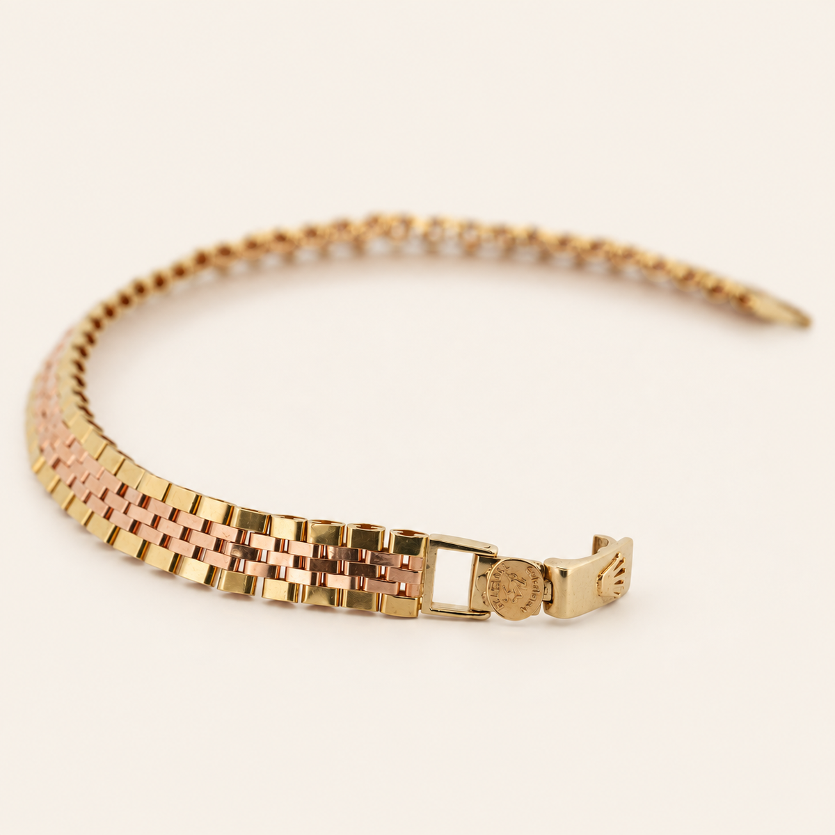 18K Gold Two-Tone Five-Row Link Bracelet — Two-Tone, view 1