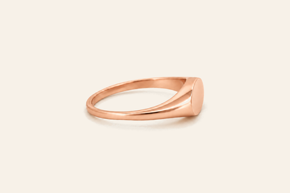 18K Gold Oval Signet Ring