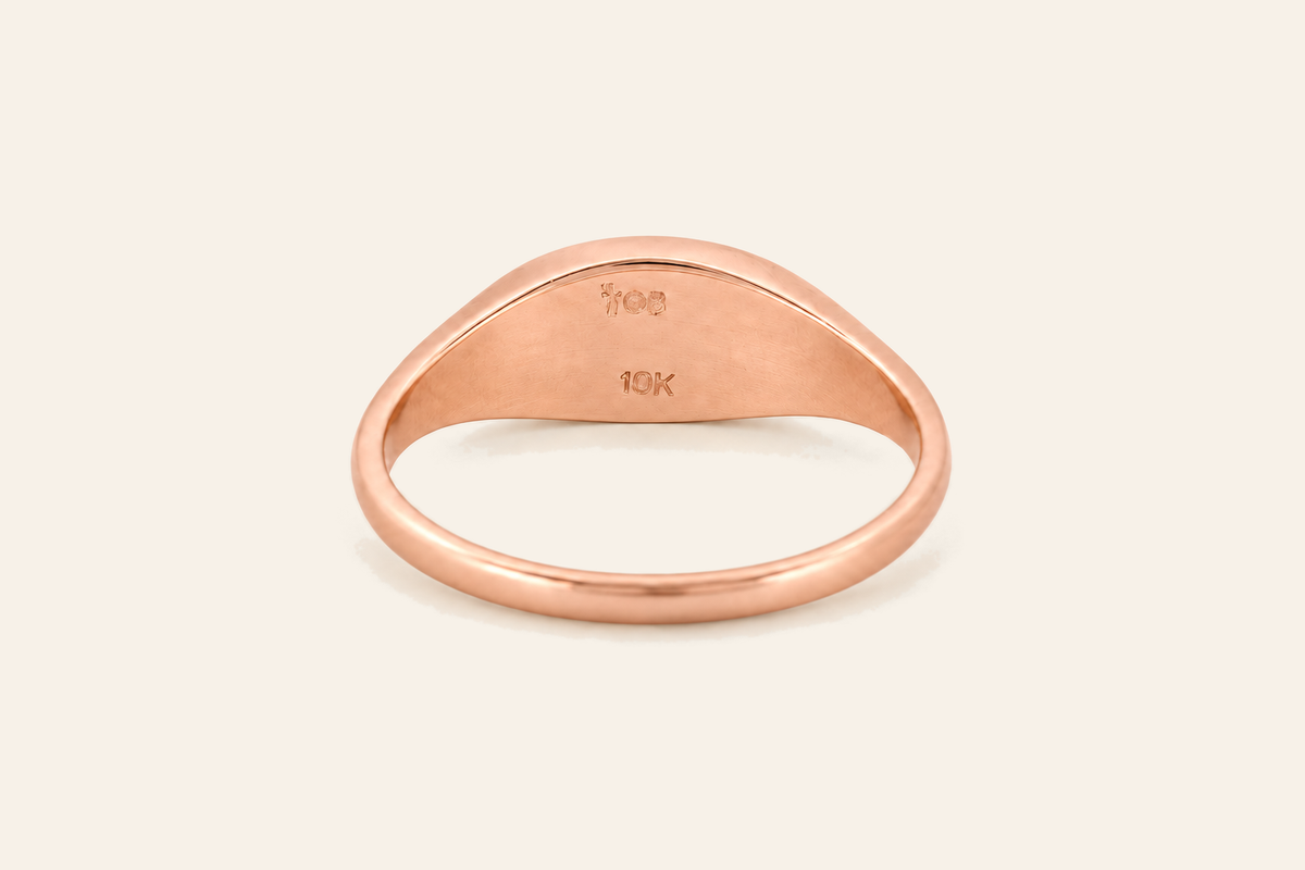 18K Gold Oval Signet Ring