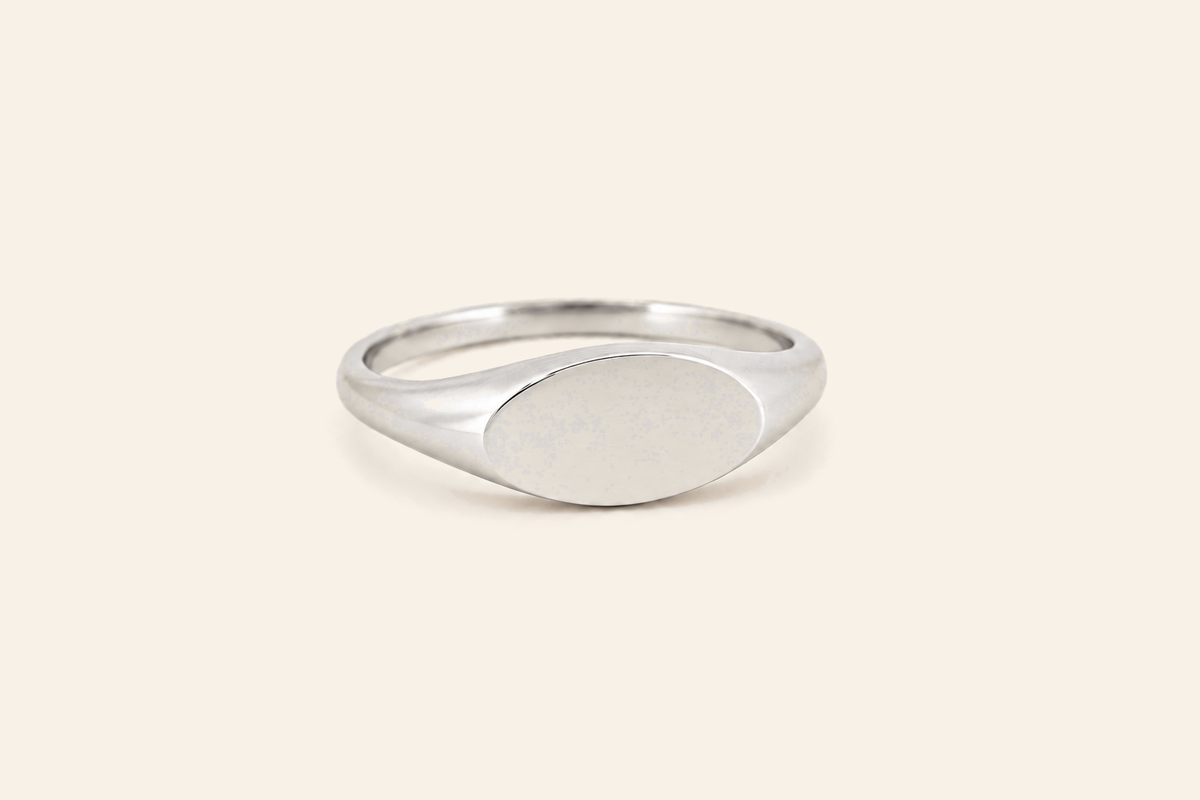 18K Gold Oval Signet Ring