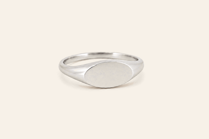 18K Gold Oval Signet Ring