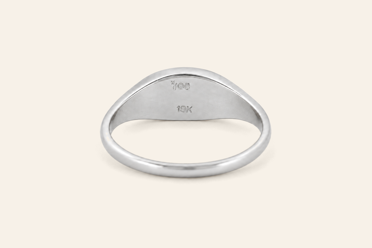 18K Gold Oval Signet Ring
