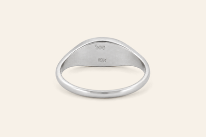 18K Gold Oval Signet Ring