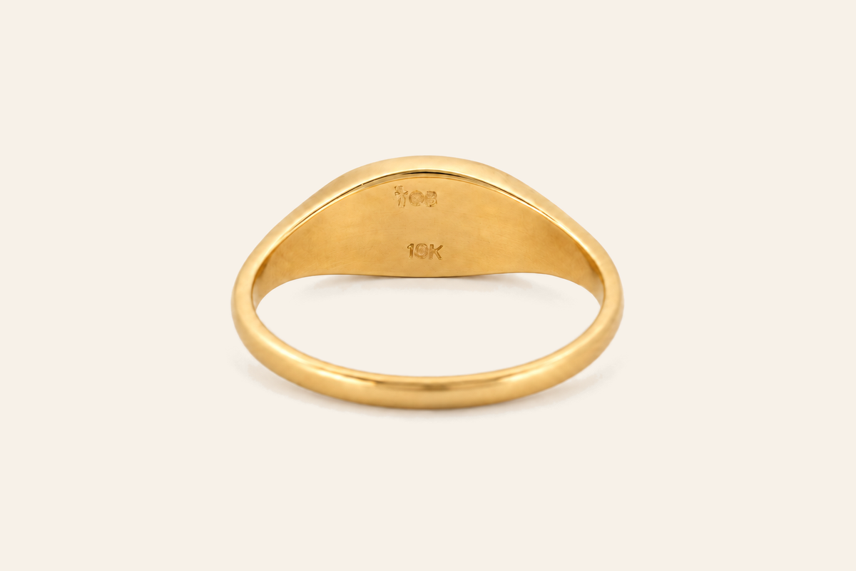 18K Gold Oval Signet Ring