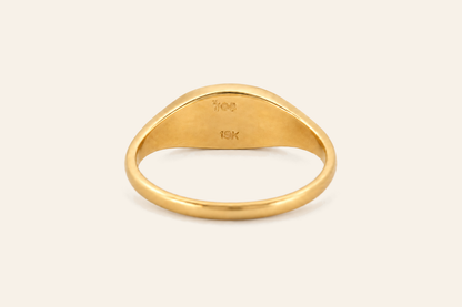 18K Gold Oval Signet Ring