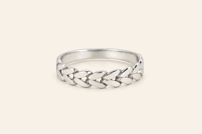 18K Gold Curb Link Band Ring