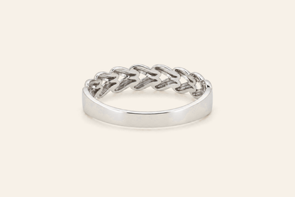 18K Gold Curb Link Band Ring