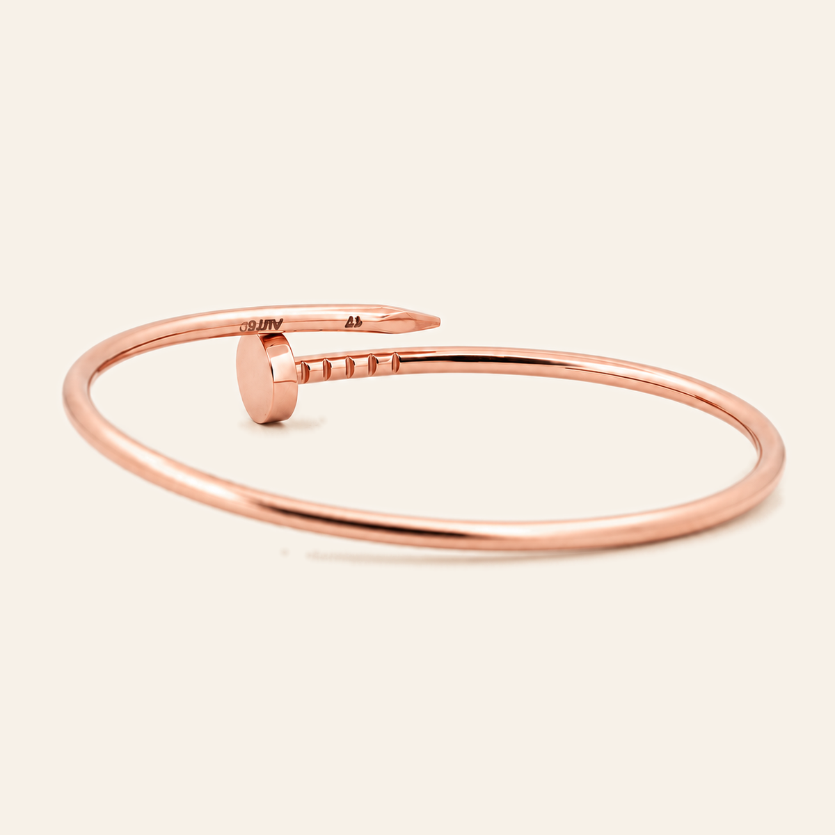 10K Gold Nail-Form Bangle — Rose Gold, view 2