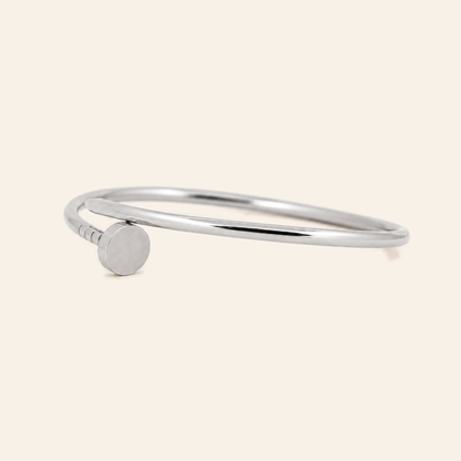 10K Gold Nail-Form Bangle — White Gold, view 3