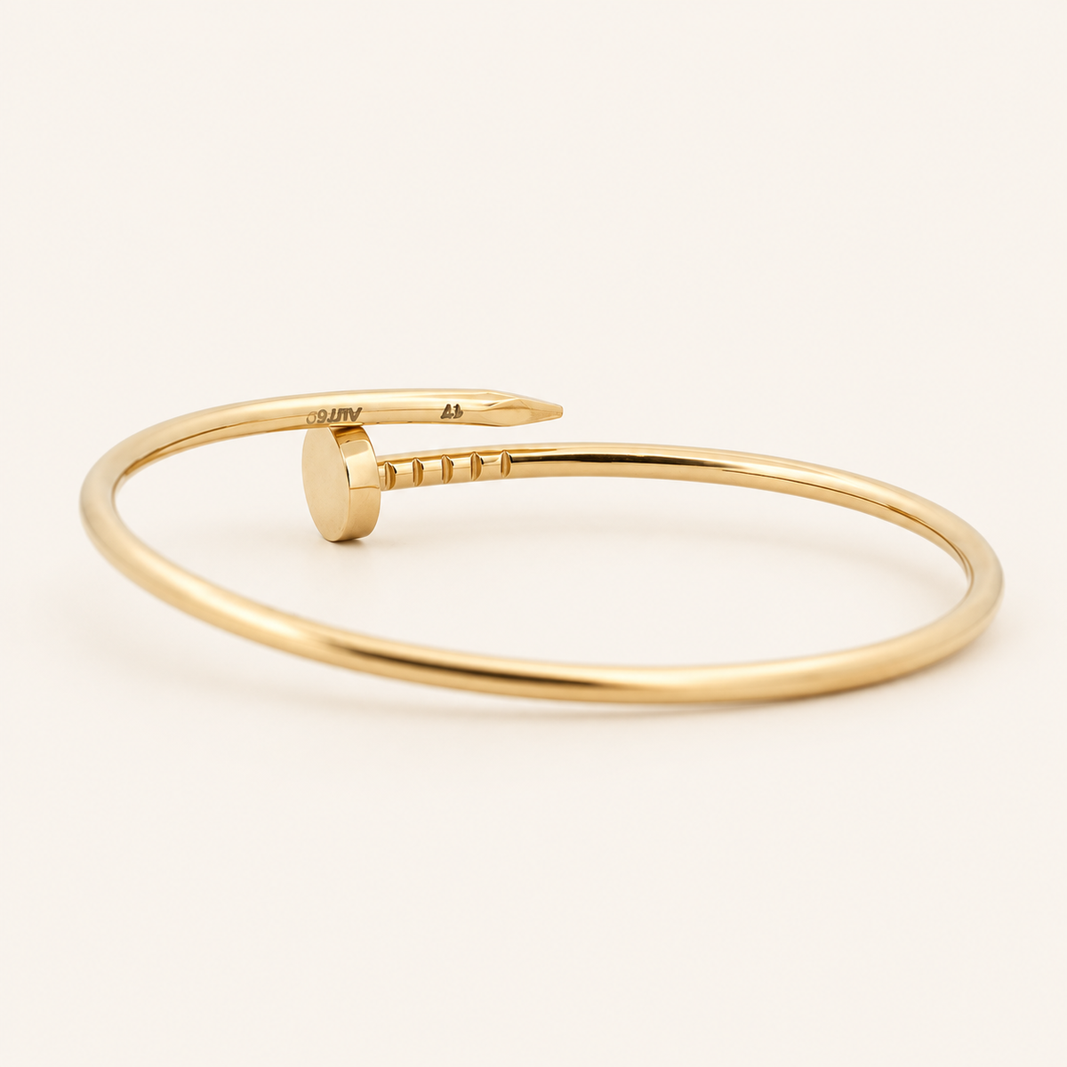 10K Gold Nail-Form Bangle — Yellow Gold, view 2