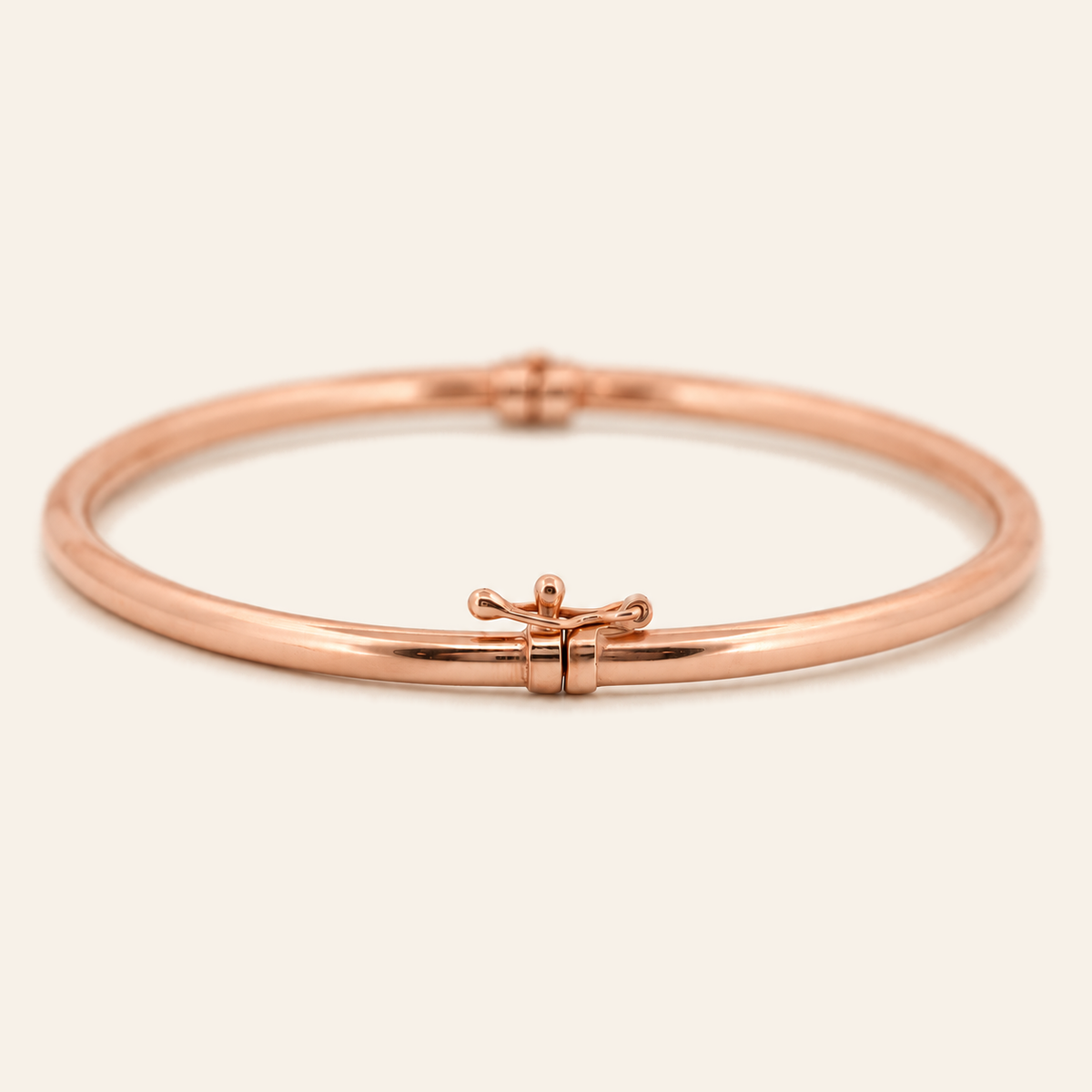 10K Gold Slim Clasp Bangle — Rose Gold, view 1