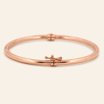 10K Gold Slim Clasp Bangle — Rose Gold, view 1
