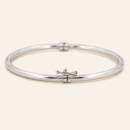 10K Gold Slim Clasp Bangle — White Gold, view 1