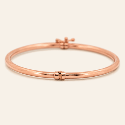 10K Gold Slim Clasp Bangle — Rose Gold, view 2
