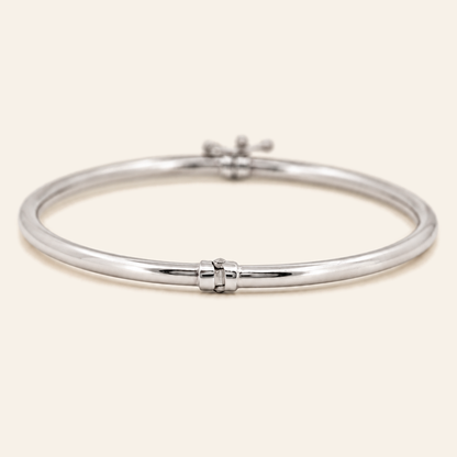 10K Gold Slim Clasp Bangle — White Gold, view 2