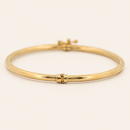 10K Gold Slim Clasp Bangle — Yellow Gold, view 2