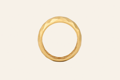 18K Gold Faceted Band Ring