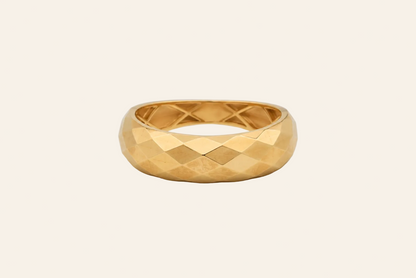 18K Gold Faceted Band Ring