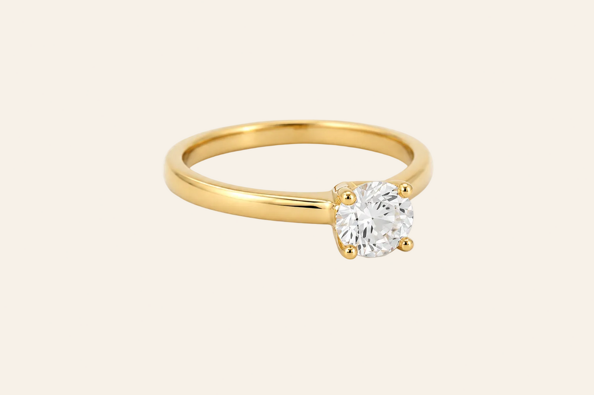 18K Gold 0.50 ct Lab-Grown Diamond Solitaire Ring