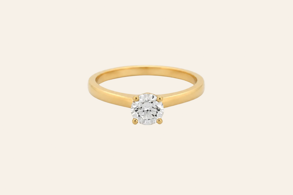 18K Gold 0.50 ct Lab-Grown Diamond Solitaire Ring