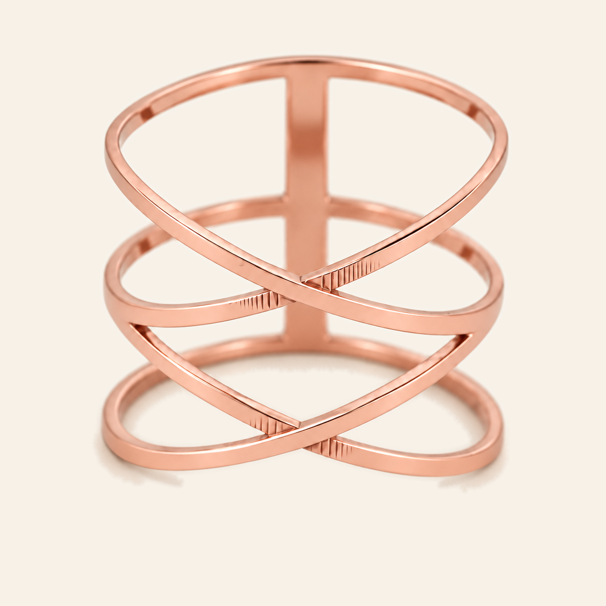 18K Gold Sculptural Multi-Band Ring — Rose Gold, view 1