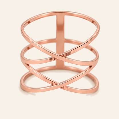 18K Gold Sculptural Multi-Band Ring — Rose Gold, view 1