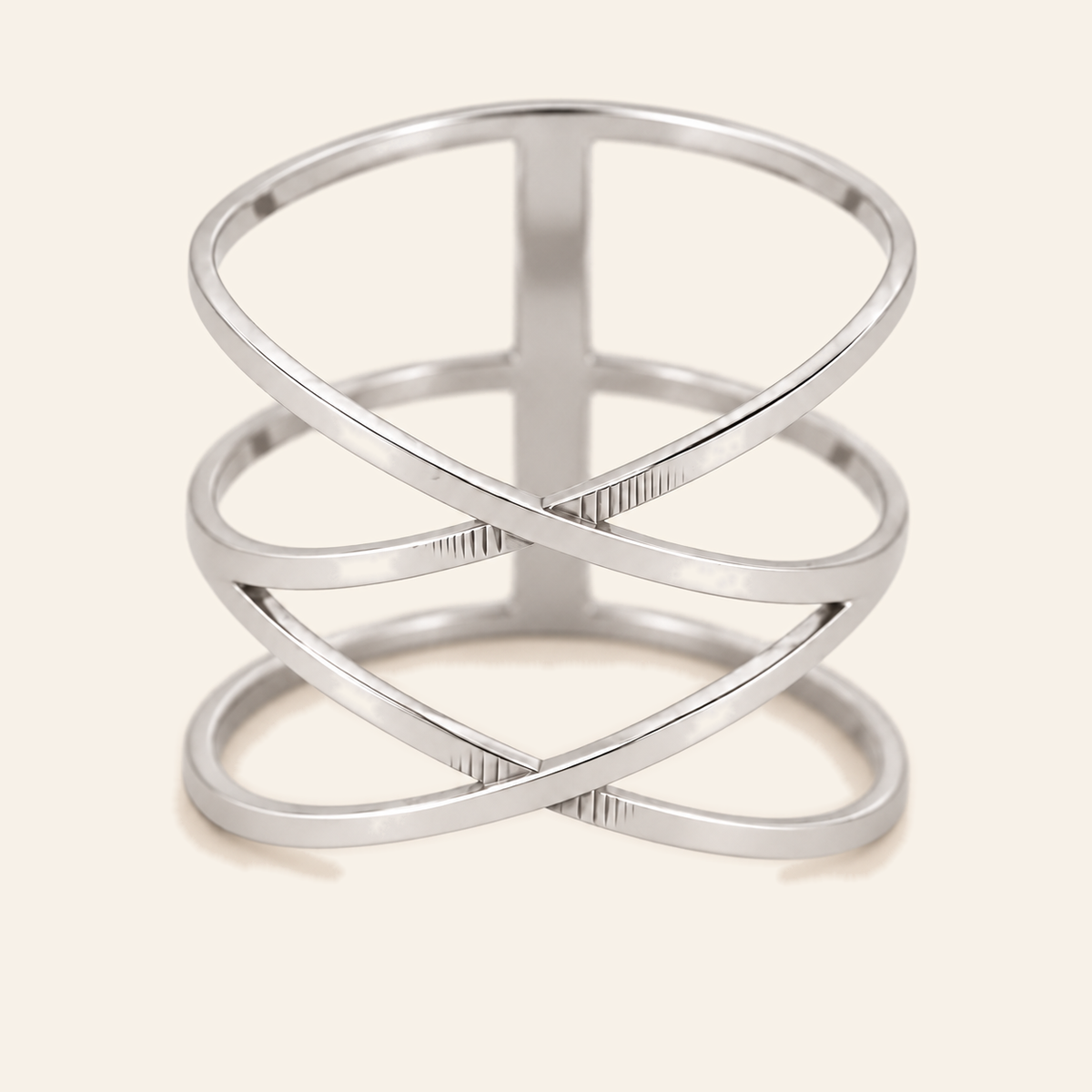 18K Gold Sculptural Multi-Band Ring — White Gold, view 1