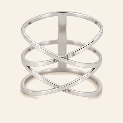 18K Gold Sculptural Multi-Band Ring — White Gold, view 1