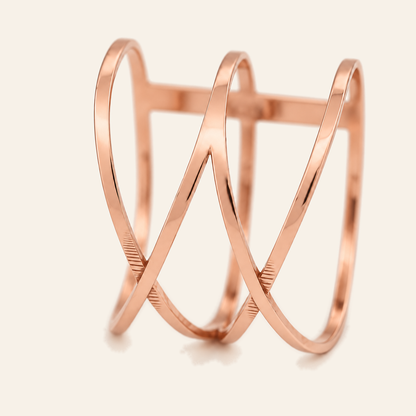 18K Gold Sculptural Multi-Band Ring — Rose Gold, view 2
