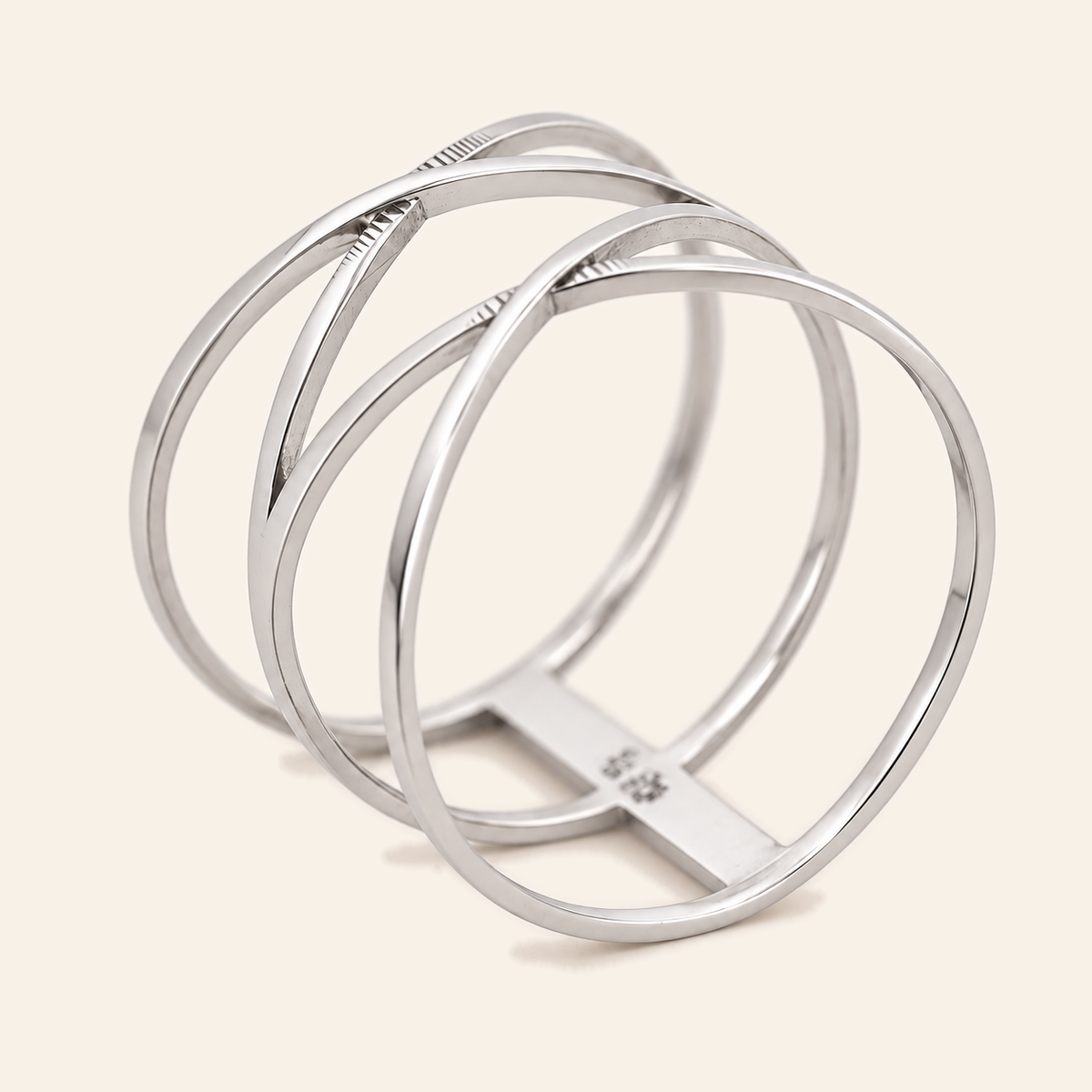 18K Gold Sculptural Multi-Band Ring — White Gold, view 3
