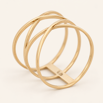 18K Gold Sculptural Multi-Band Ring — Yellow Gold, view 3