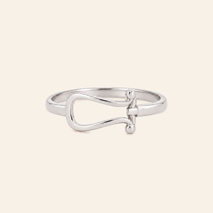 18K Gold Buckle Ring — White Gold, view 1