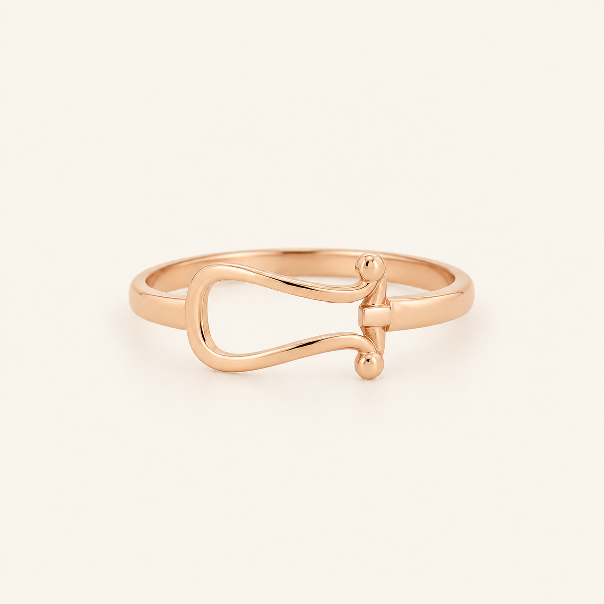 18K Gold Buckle Ring — Rose Gold, view 1