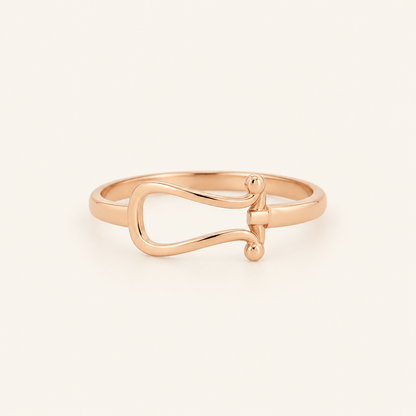 18K Gold Buckle Ring — Rose Gold, view 1